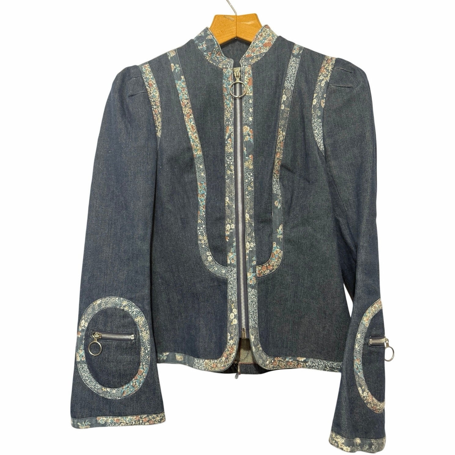 Vintage Ayako Lillie Rubin Denim Jacket 70s Prairie Cottagecore Art To Wear M